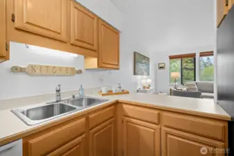 Kitchen opens to living room...great for entertaining.