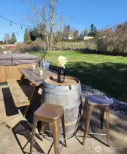 Lovely Patio space with Hot Tub - leads to huge fenced Yard, Firepit & great views!