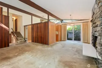 Partition would be super easy to remove to really open up this main floor.
