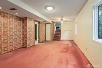 Rec room in the basement.