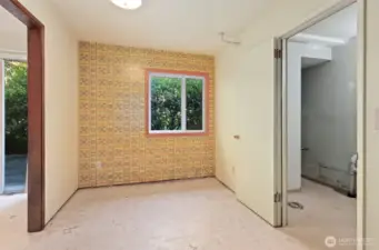 Flex room in the basement.  Utility room in the background with washer/dryer hookups and also plumbed for toilet.