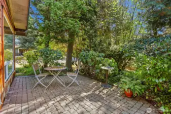 Nice private patio space in front of the home.