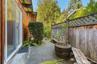 Small patio comes off the dining room.