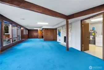 East-facing windows and there's the laundry to the right