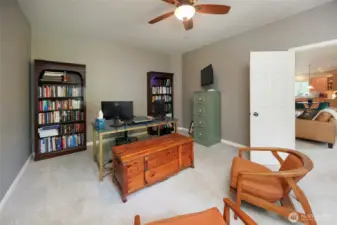Main floor office or guest room. Convenient 3/4 bath on the main level.