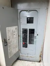 Power panel next to water heater
