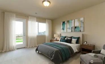 Primary bedroom virtually staged
