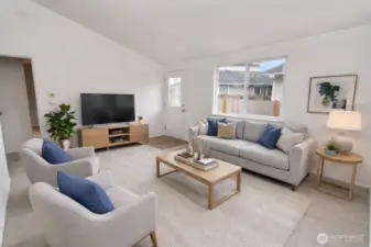 Virtually staged living room
