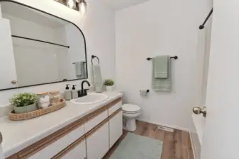Virtually staged guest bathroom
