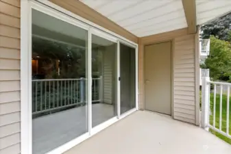 Spacious Balcony w/ Storage Closet