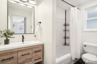 Totally updated ensuite bathroom, including in-floor heat and a heated towel bar