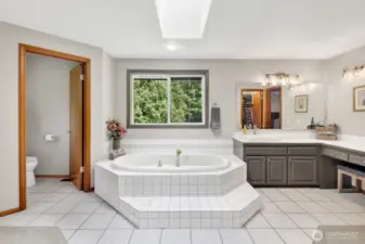 Primary suite tiled tub
