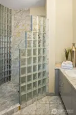 Primary bath with walk in shower.
