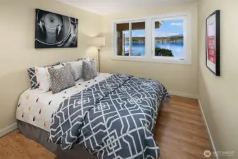 One of 2 guest bedrooms on the lower level.  Everyone gets a great view!