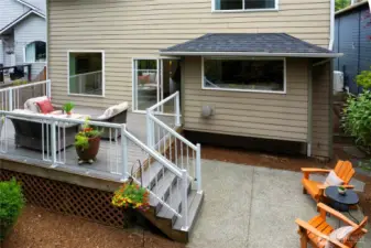 Low maintenance, established landscape. Gated side entry with  rock path