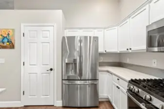 Double door fridge and pantry