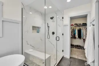 Large walk-in closet with in easy reach.