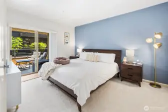 Primary bedroom with private patio