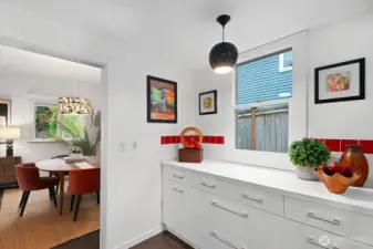 Great built in storage and counter space!