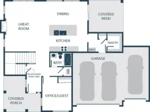 Image is a rendering. Photographs are for illustrative purposes only. Features, finishes, interior/exterior colors, landscaping and floorplan shown may vary from actual homes built.