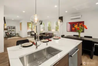 Gourmet Kitchen on 2nd Floor : Kitchen Aid appliances include fridge. Washer and Dryer are also included.