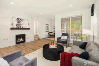 Spacious Great Room includes Gas Fireplace and a mini-split for A/C, Heatpump.