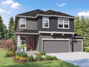 Bridgewater Plan Marketing Rendering - Depictions of homes or other features are artist conceptions. Hardscape, landscape, and other items shown may be decorator suggestions that are not included in the purchase price and availability may vary. No view is promised. Views may also be altered by subsequent development, construction and tree growth and landscaping.