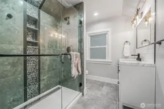 Beautiful tile shower