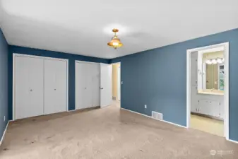 Double closets and on suite bathroom