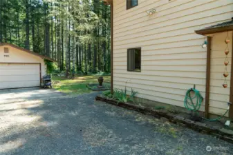 Driveway looking towards back yard of main lot.