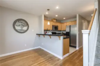 Dining area plus breakfast bar