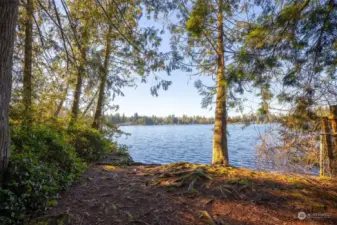 Trail leads to water access.