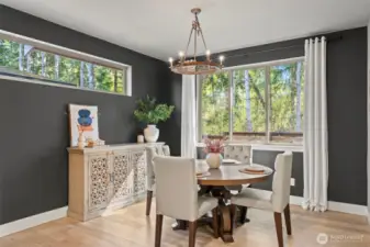 Dining area is right off of the kitchen