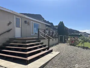 Stairs to the side door.