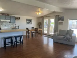 View of the living and dining area. Open concept.