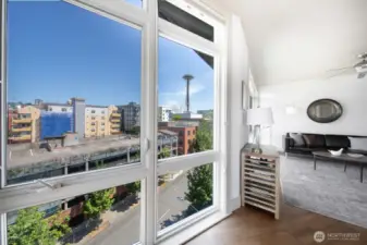 View of the Space Needle from the dining area