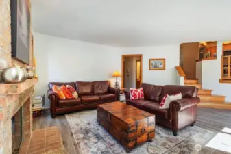 Newer vinyl planked flooring throughout the lower level