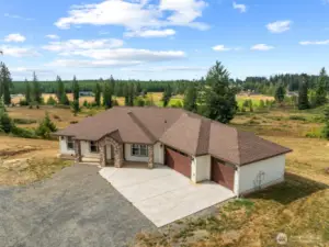 Aireal view of front of house