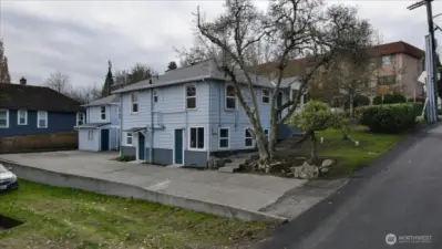 Great shot from the east showing the rear of complex.