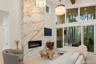 Head on out to the covered deck off the great room.