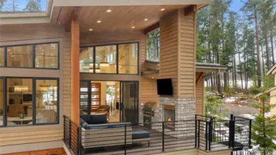 Luxury mountain living at its finest. Covered deck with grill, gas fireplace, TV and Sonos wired speakers.