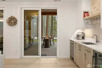 Lower level wet bar is ready for your next function.