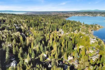 Close to Lake Whatcom and you can see how close you are to downtown and Bellingham Bay beyond.