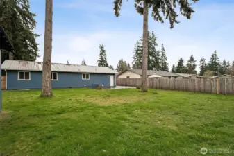 Fully Fenced Backyard with Patio, RV Parking, and Storage Shed
