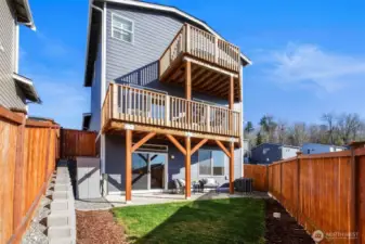 Backyard with storage shed