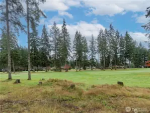 Backyard view touching the golf course