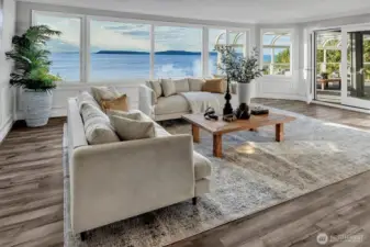 Main level family room next to kitchen