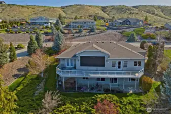 Deck and patio of home faces west, excellent newer window shades for watching sunsets over the mountains