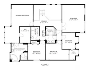 Upper floor floor plan.