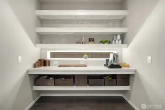 Butler's Pantry between garage & kitchen